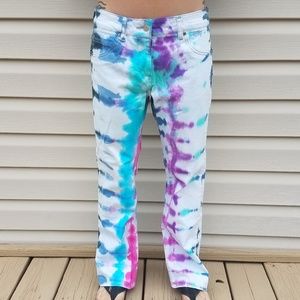 Custom hand tie-dyed jeans